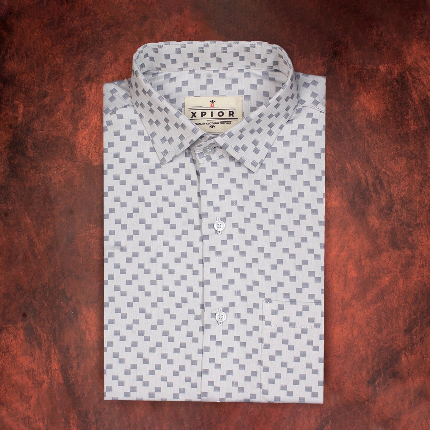 Certain Premium Men's Full Sleeves Square Pattern Formal Shirt Collection Cotton Fabric
