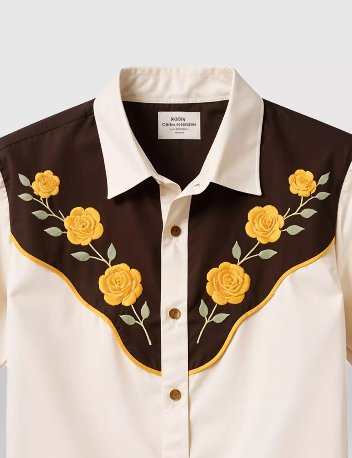 Brown Flowers Stripped Designer Men's Half Sleeves Printed Shirt Exclusive