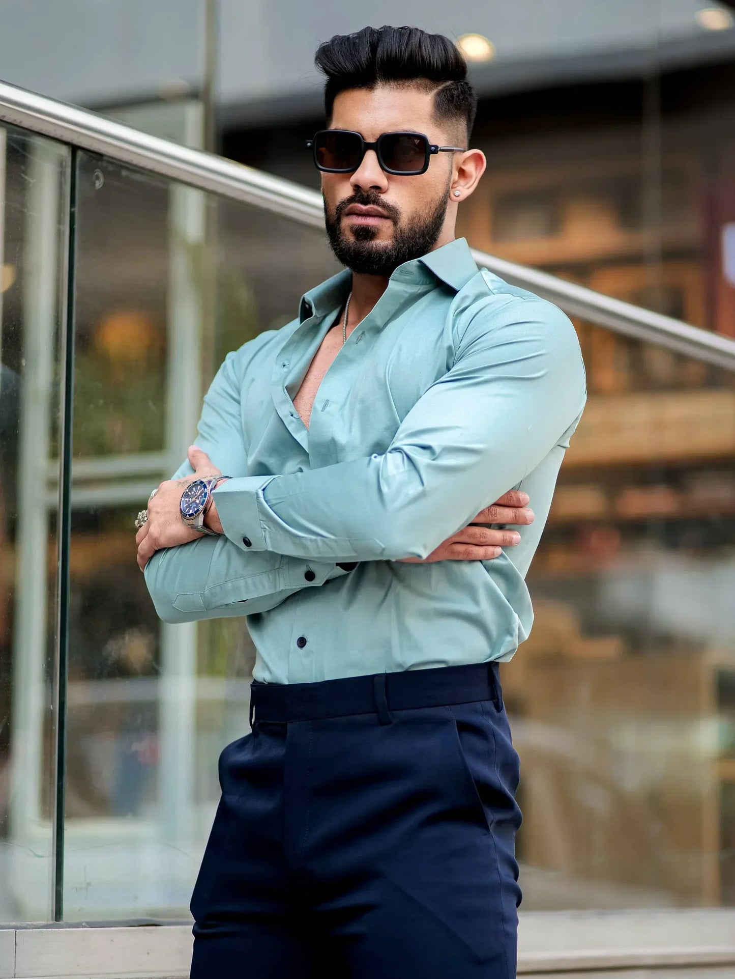 SOLID CASCADE Mens Full Sleeves Formal Cotton Shirt