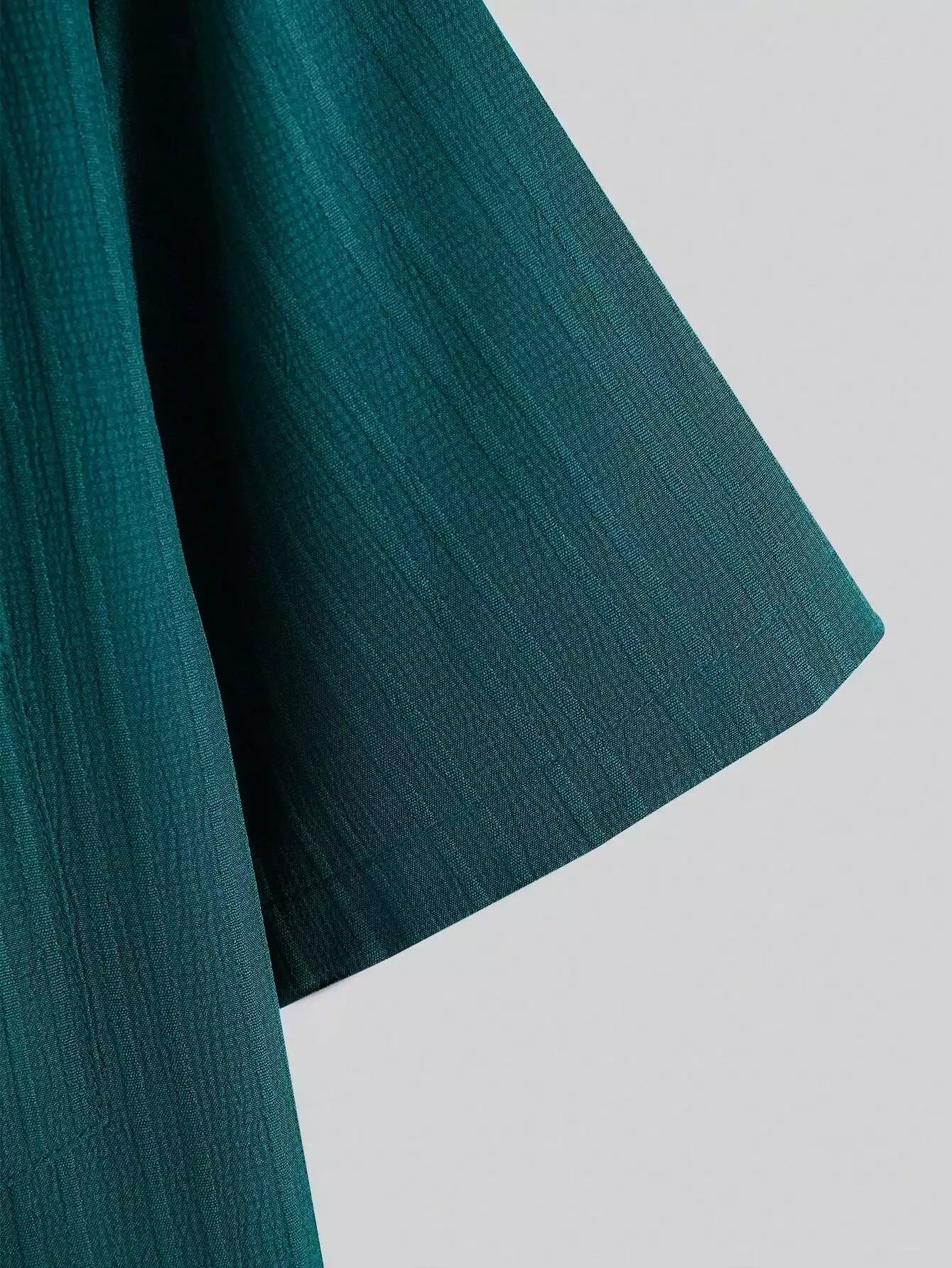 Green Solid Color Mens Half Sleeves Cords Cotton Material