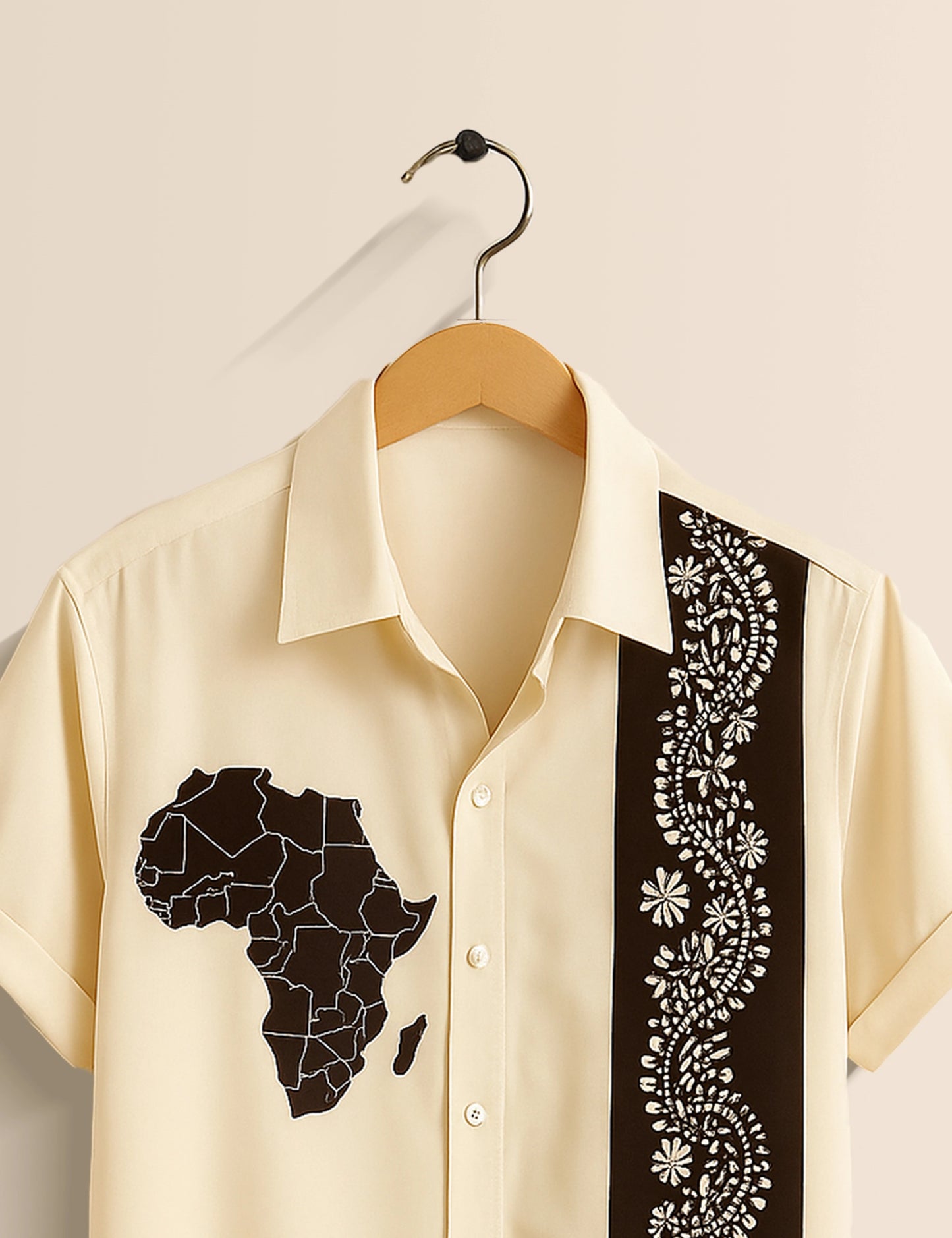 Yellow White Patch Men's Half Sleeves Printed Shirt Exclusive