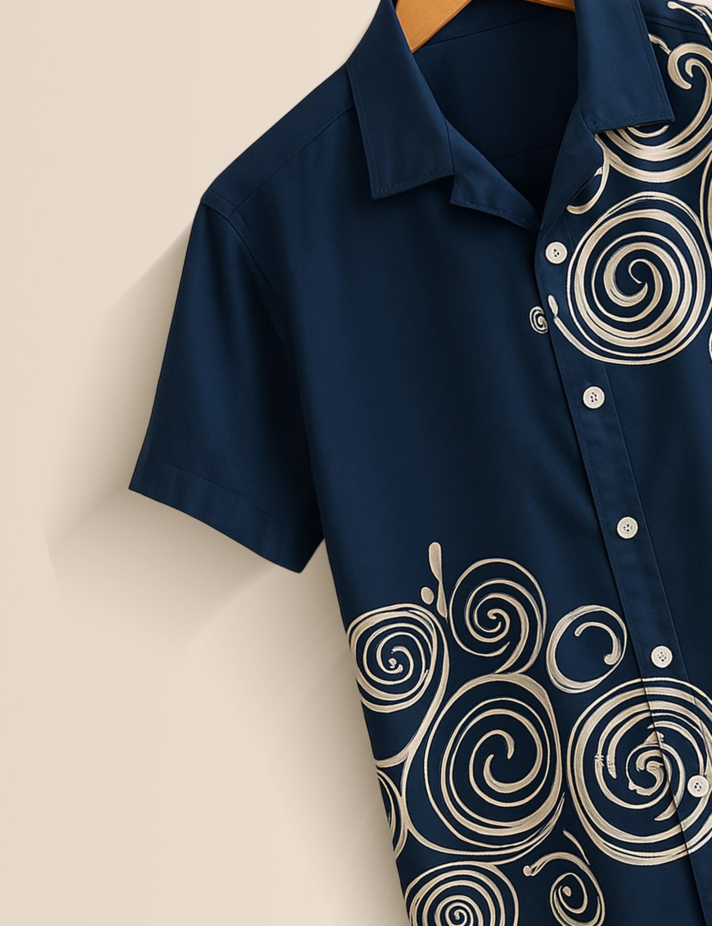 Blue Geometry Men's Half Sleeves Printed Shirt Exclusive