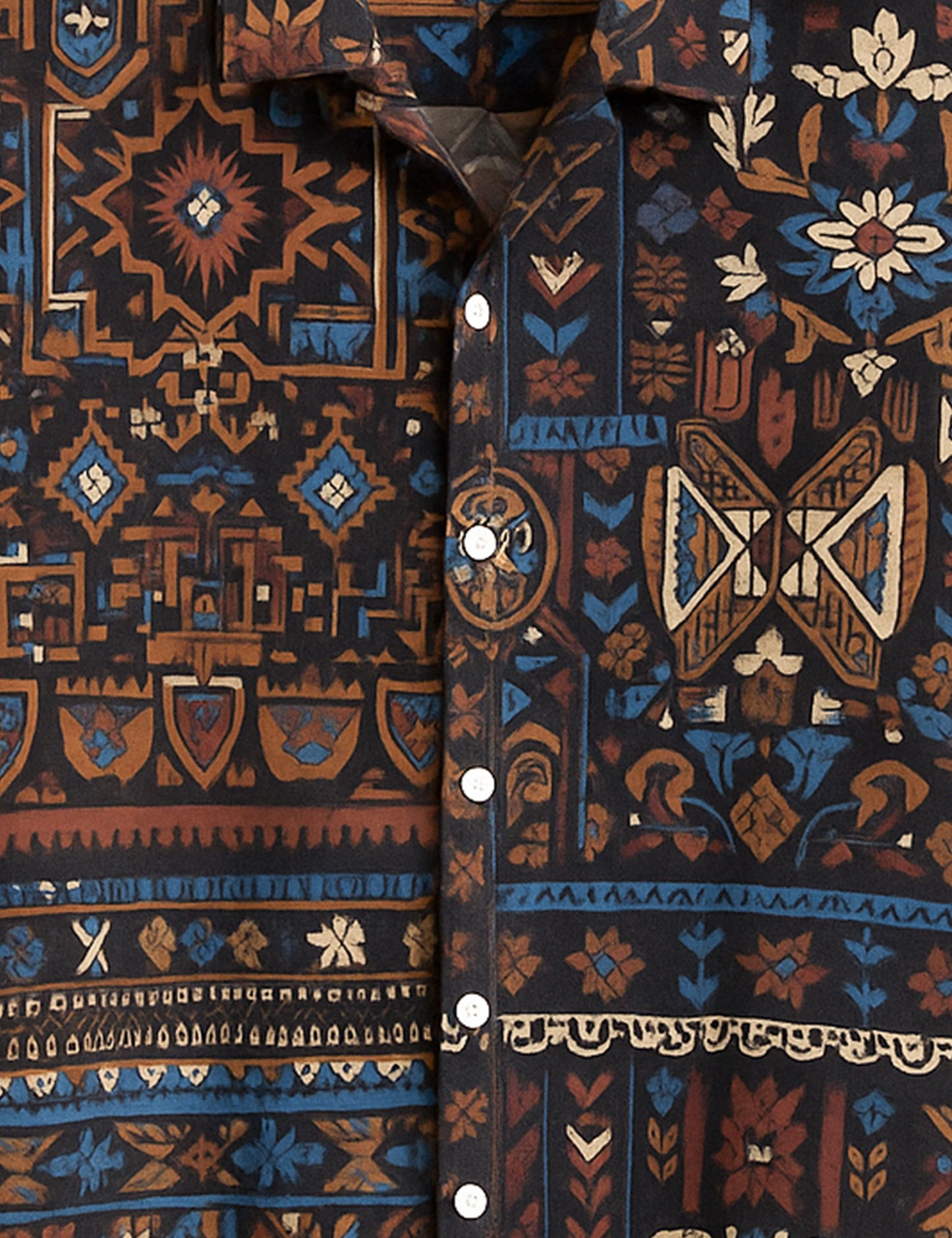 Brown Mandala Designer Men's Half Sleeves Printed Shirt Exclusive