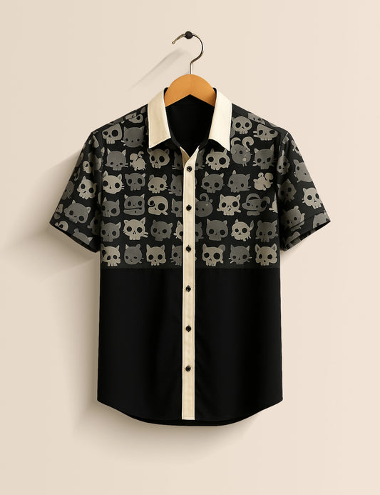 Black Elephant Designer Men's Half Sleeves Printed Shirt Exclusive