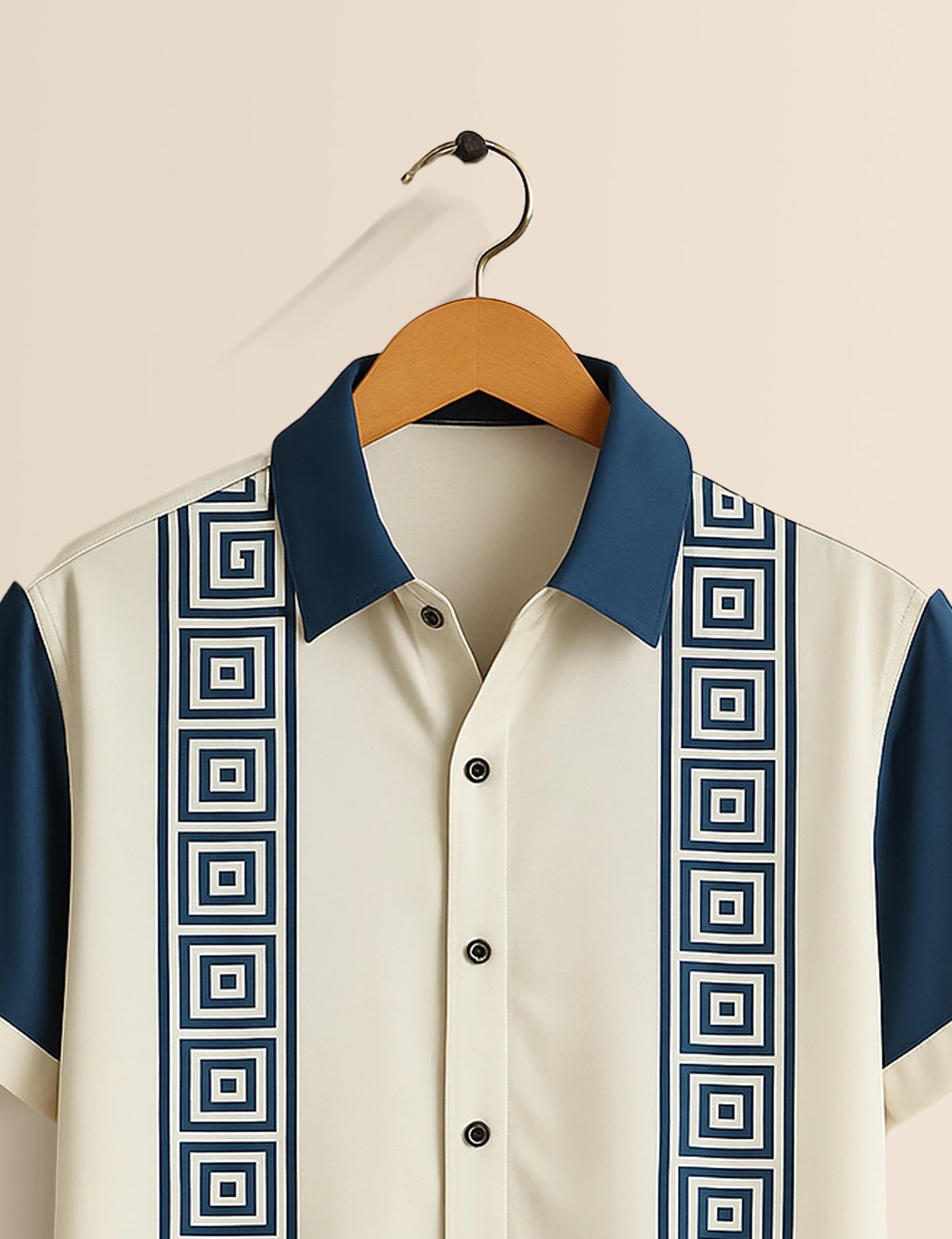 Blue And White Stripped Designer Men's Half Sleeves Printed Shirt Exclusive