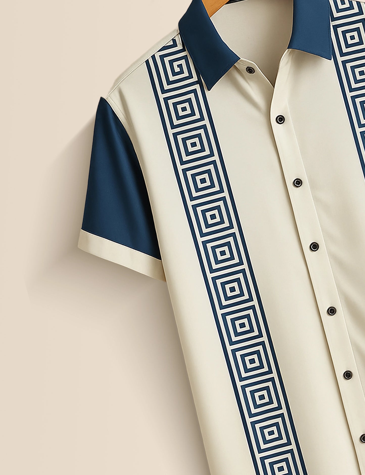 Blue And White Stripped Designer Men's Half Sleeves Printed Shirt Exclusive