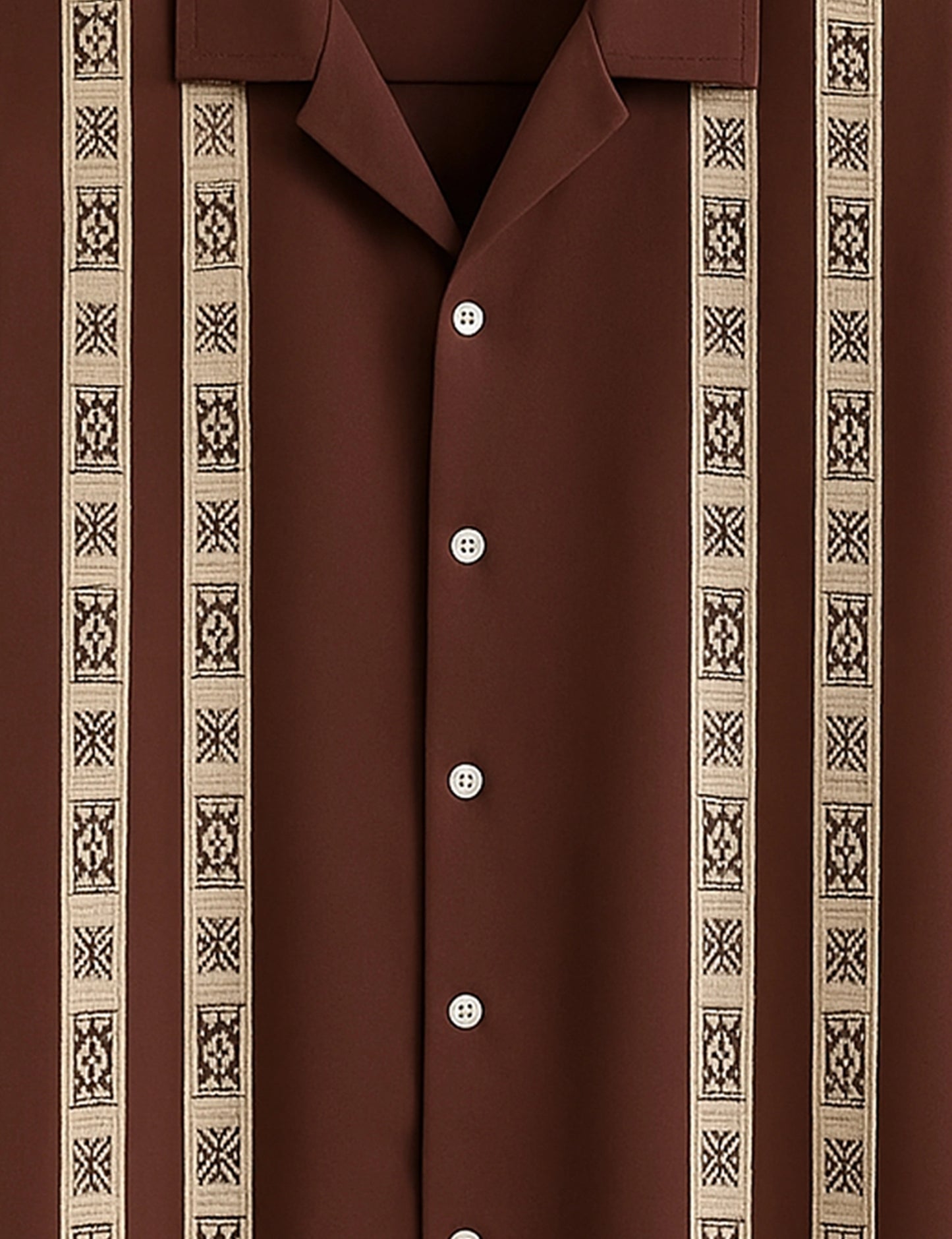 Marron Stripped Designer Men's Half Sleeves Printed Shirt Exclusive