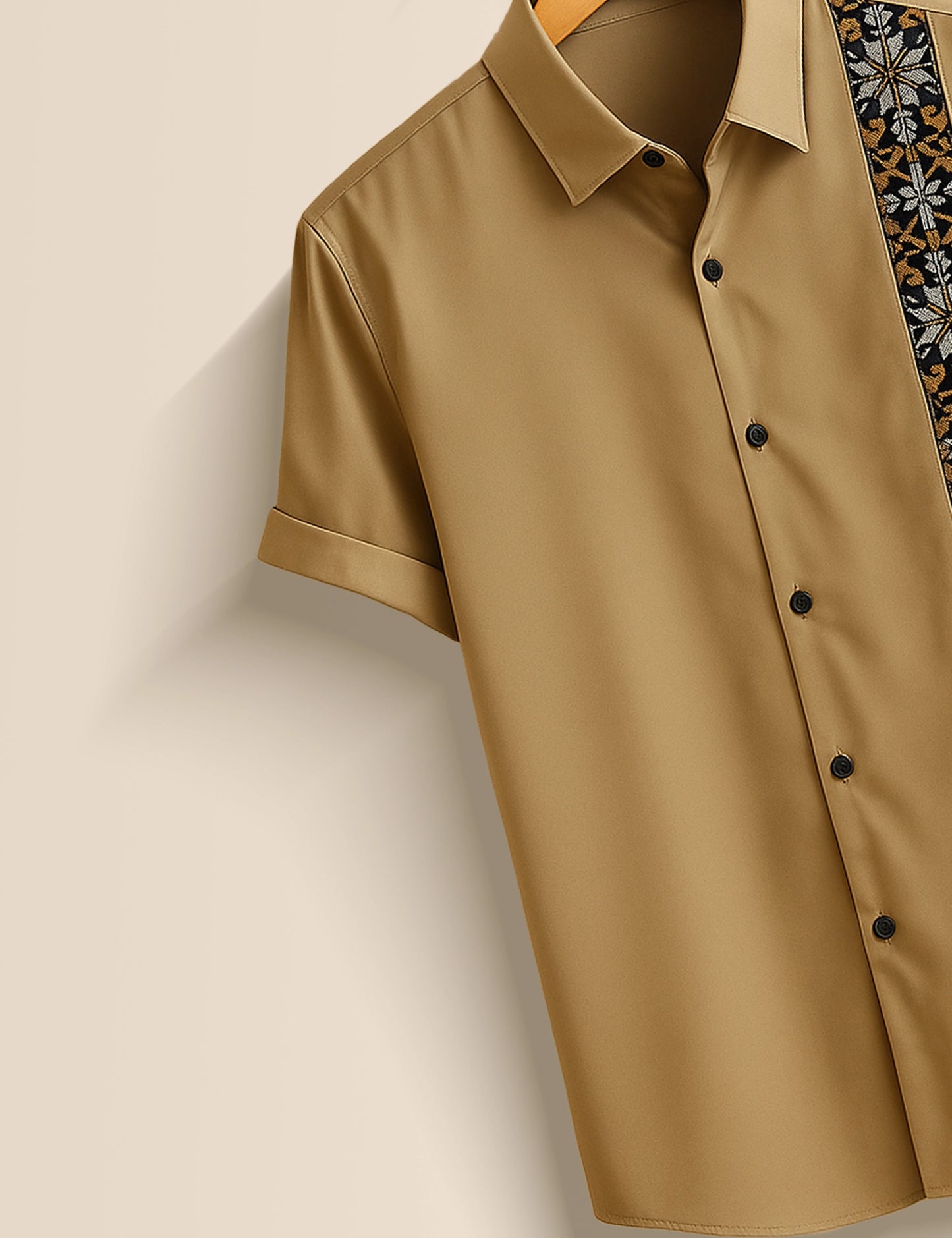 Peach Straight Line Men's Half Sleeves Printed Shirt Exclusive