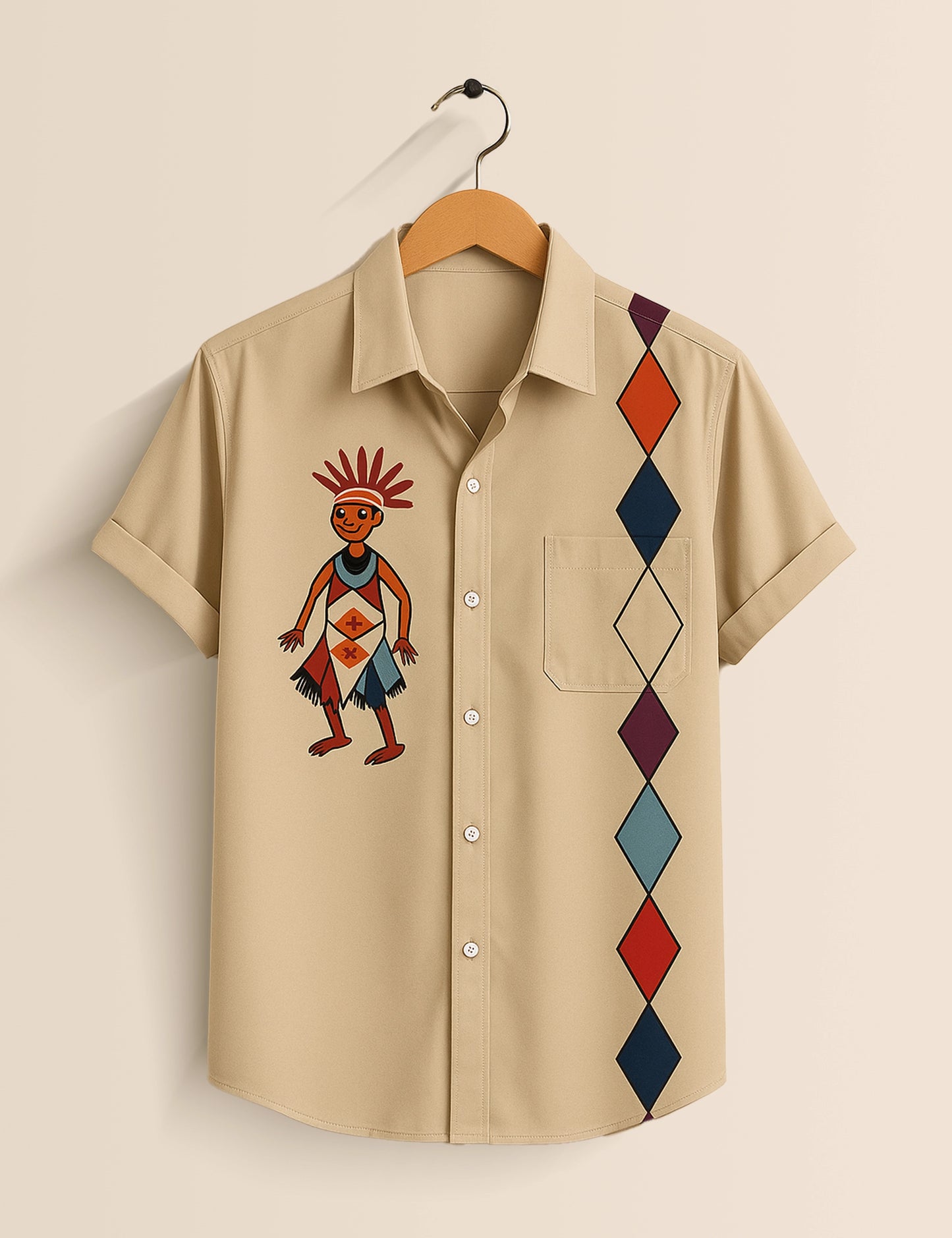Pitch Block Dance Designer Men's Half Sleeves Printed Shirt Exclusive
