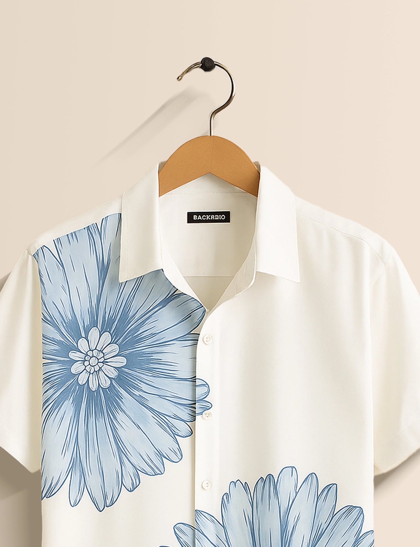 Two Blue Flower Men's Half Sleeves Printed Shirt Exclusive