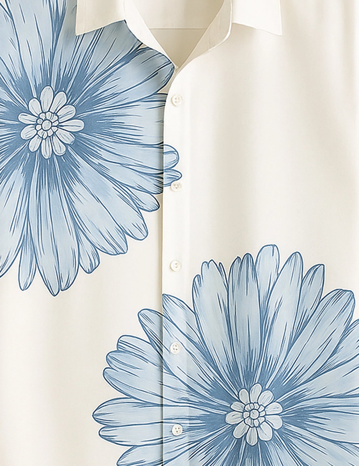 Two Blue Flower Men's Half Sleeves Printed Shirt Exclusive