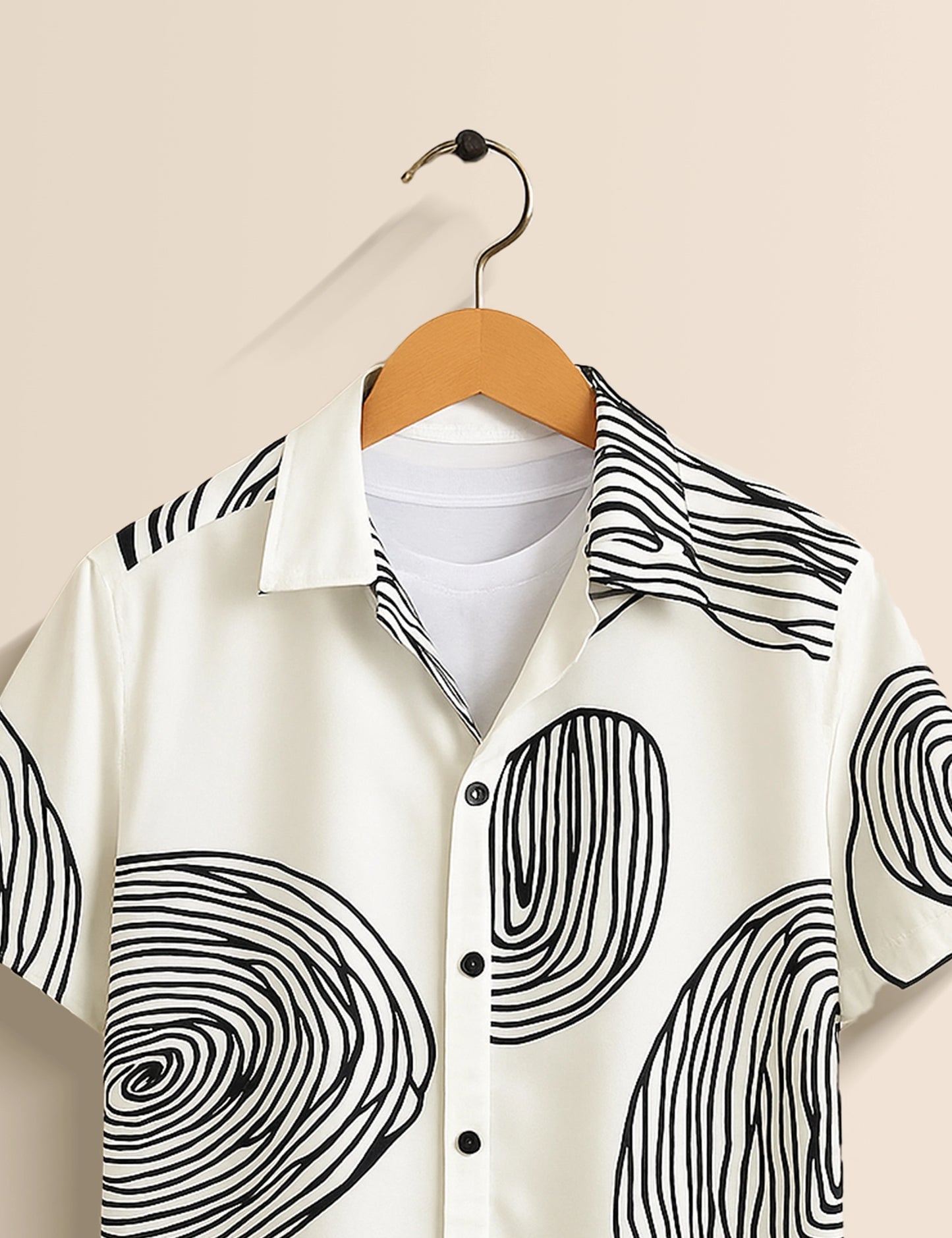 White Mandala Men's Half Sleeves Printed Shirt Exclusive