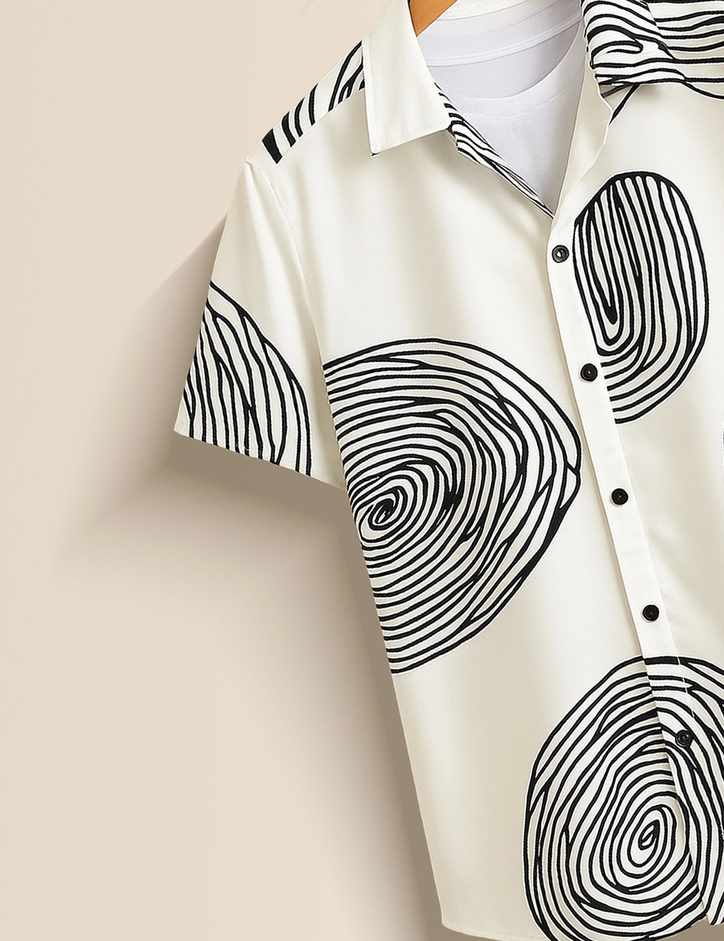 White Mandala Men's Half Sleeves Printed Shirt Exclusive