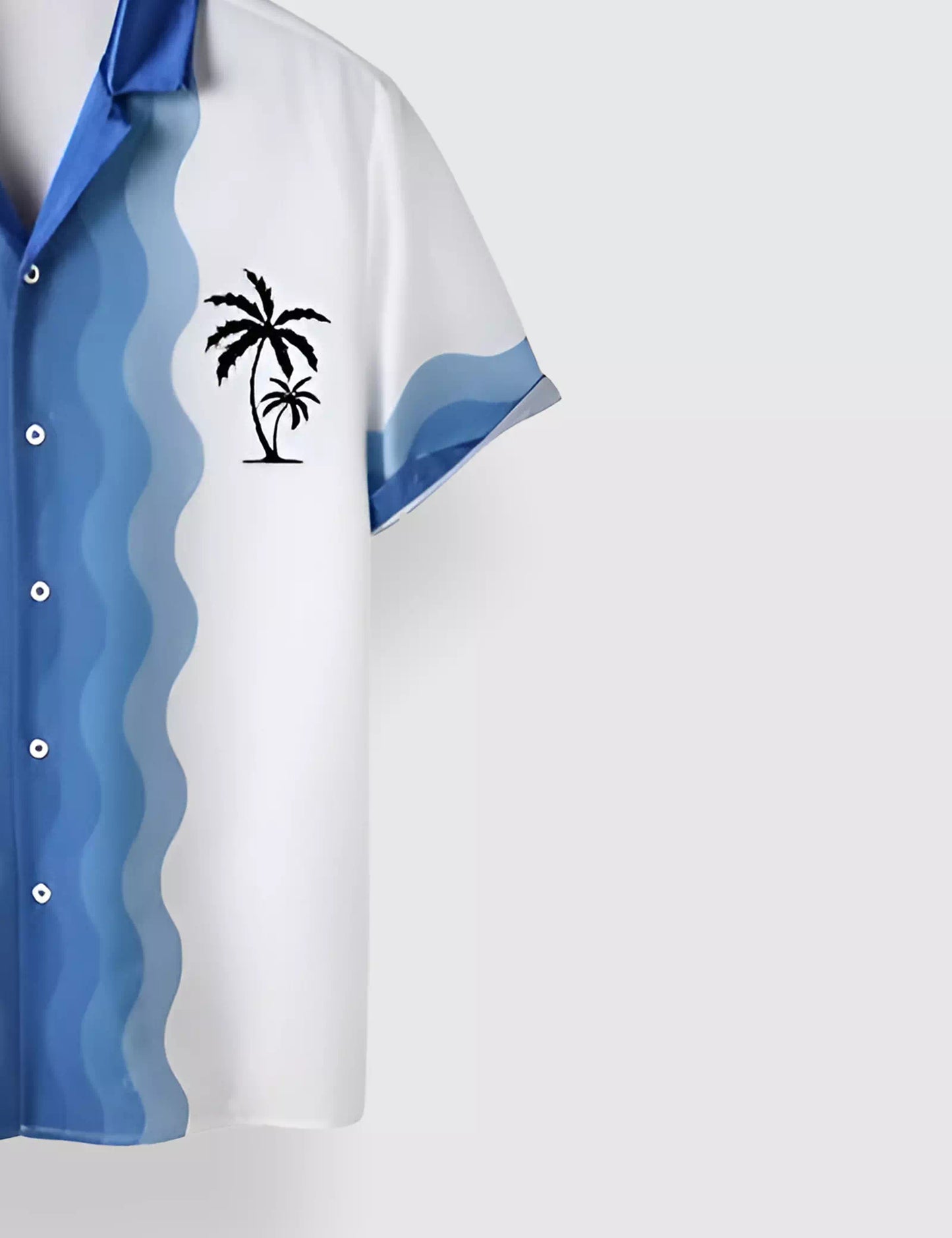 Blue White Shade Designer Men's Half Sleeves Printed Shirt Exclusive