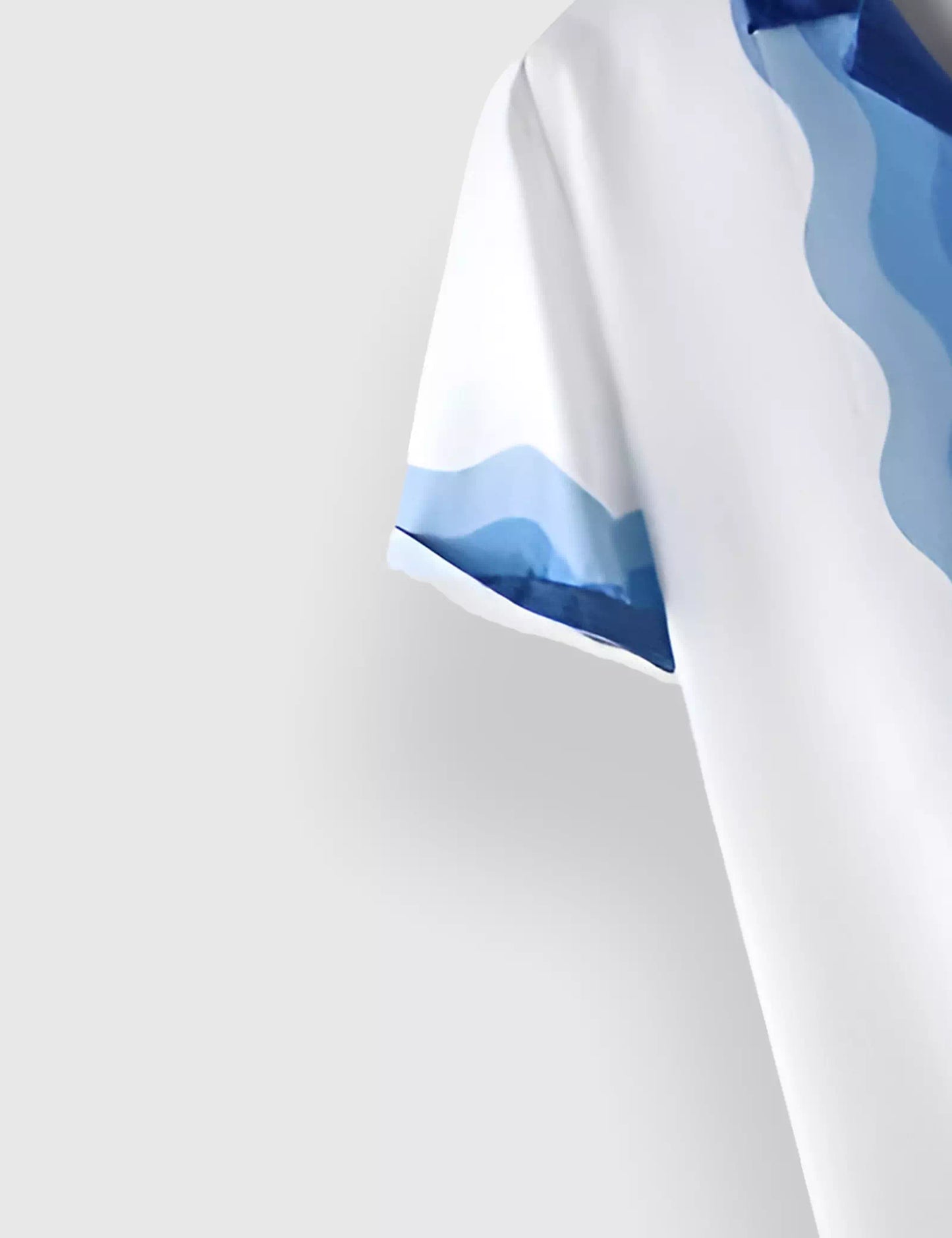 Blue White Shade Designer Men's Half Sleeves Printed Shirt Exclusive