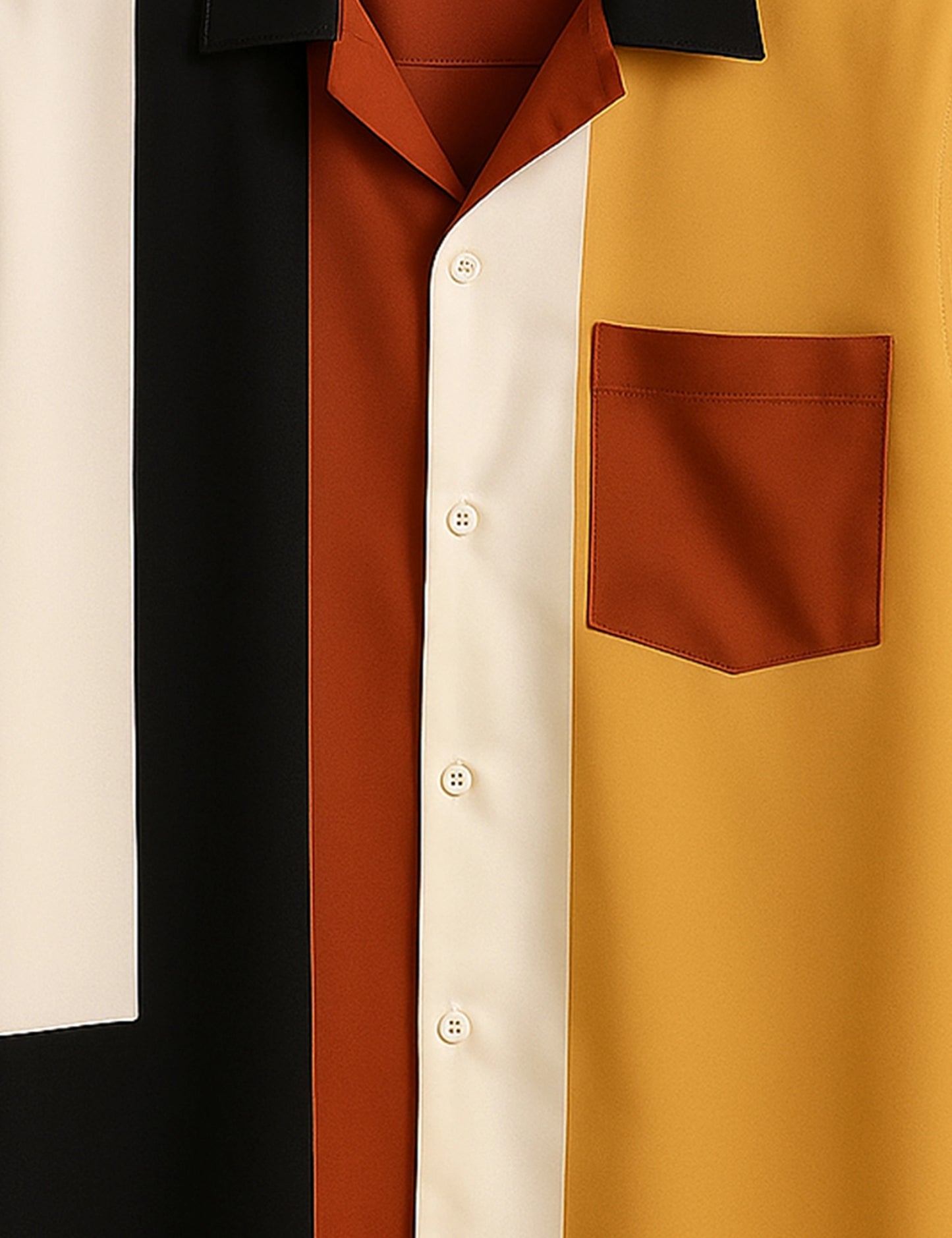 Yellow White Patch Men's Half Sleeves Printed Shirt Exclusive