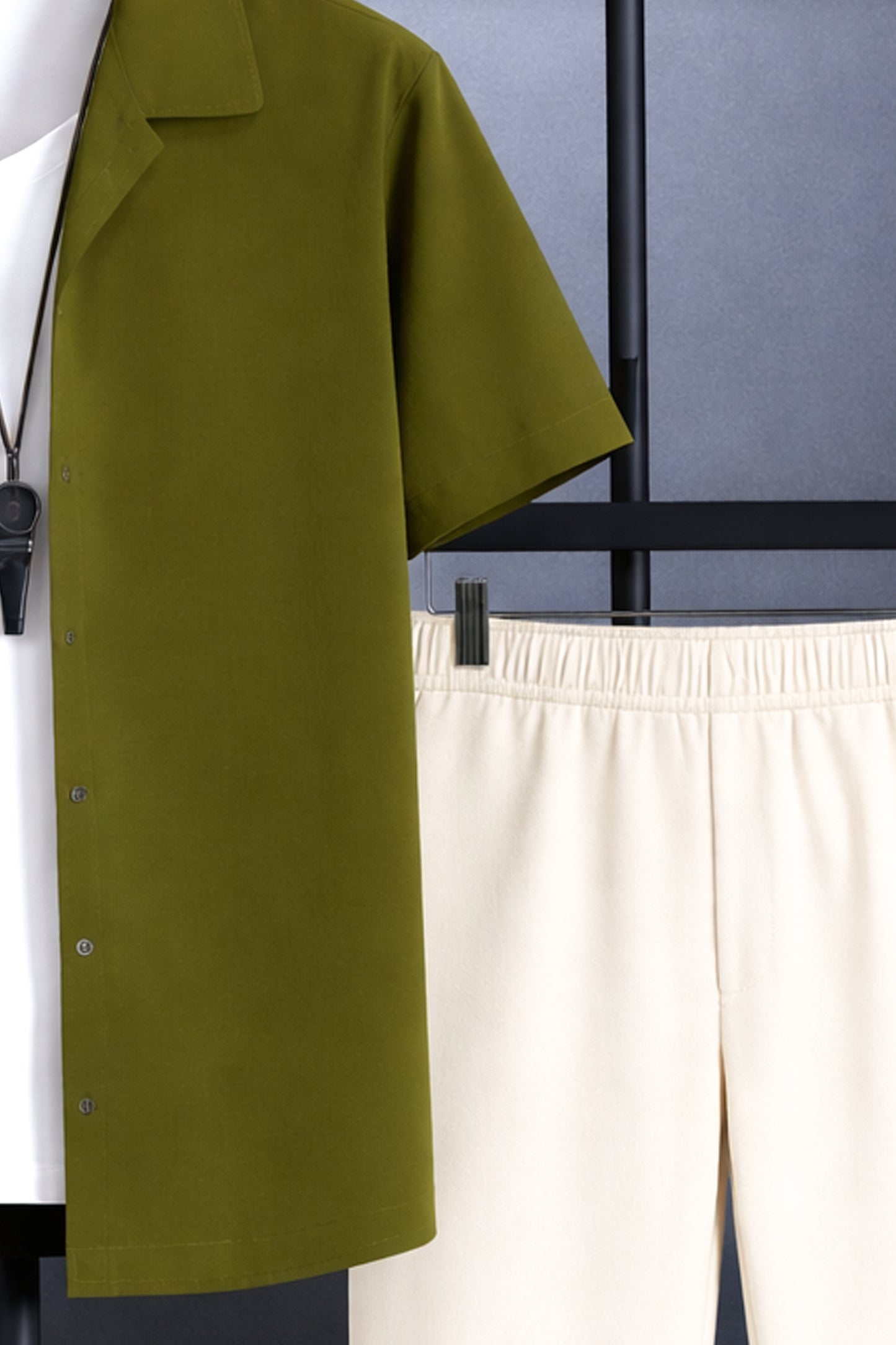 Classy Olive Aura Printed Mens Full Set Trouser and Shirt Half Sleeves - XPCRDF