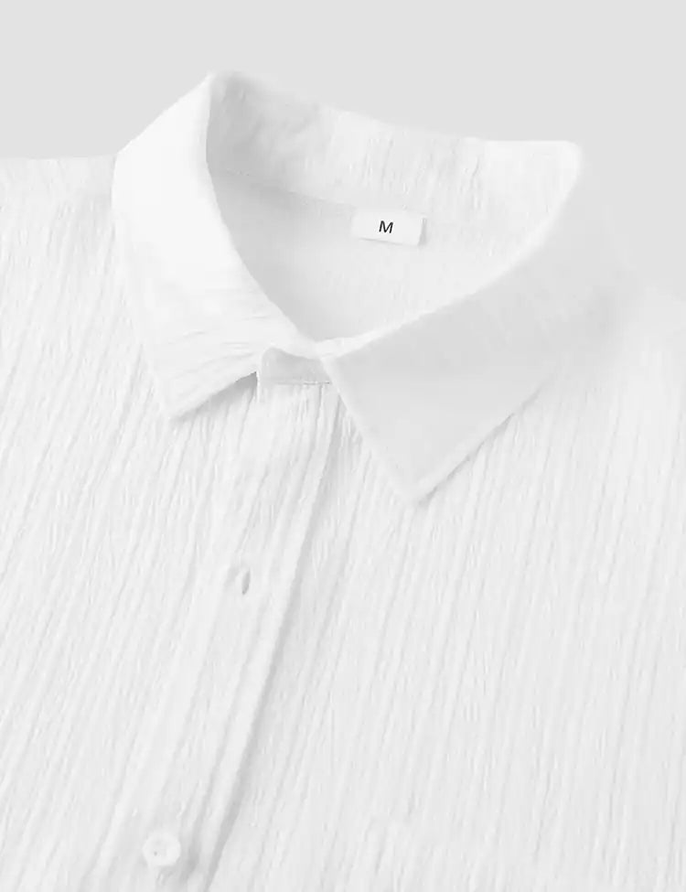 White Color Mens Cotton Shirt and One Pocket on Left Chest Half Sleeves