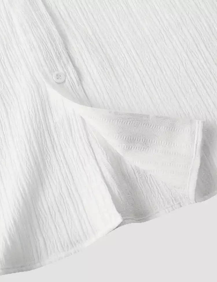 White Color Mens Cotton Shirt and One Pocket on Left Chest Half Sleeves