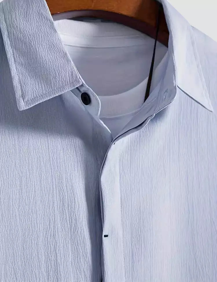 light_blue color Mens Half Sleeves Shirt Exclusive Material Best Fitting Cotton Corn