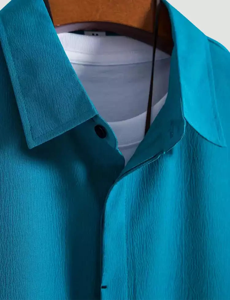 peacock color Mens Half Sleeves Shirt Exclusive Material Best Fitting Cotton Corn