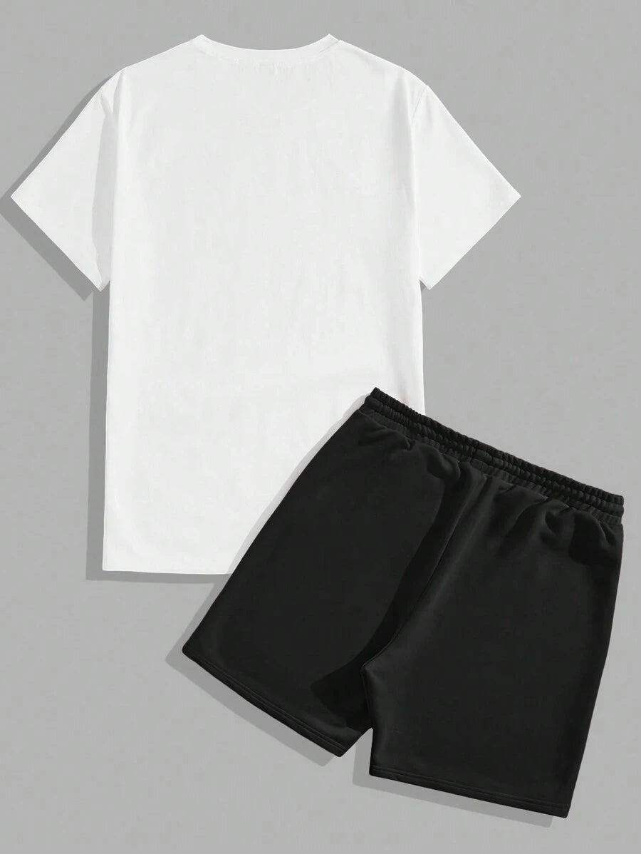 White and Black Solid Design Mens Half Sleeves Cords Cotton Material
