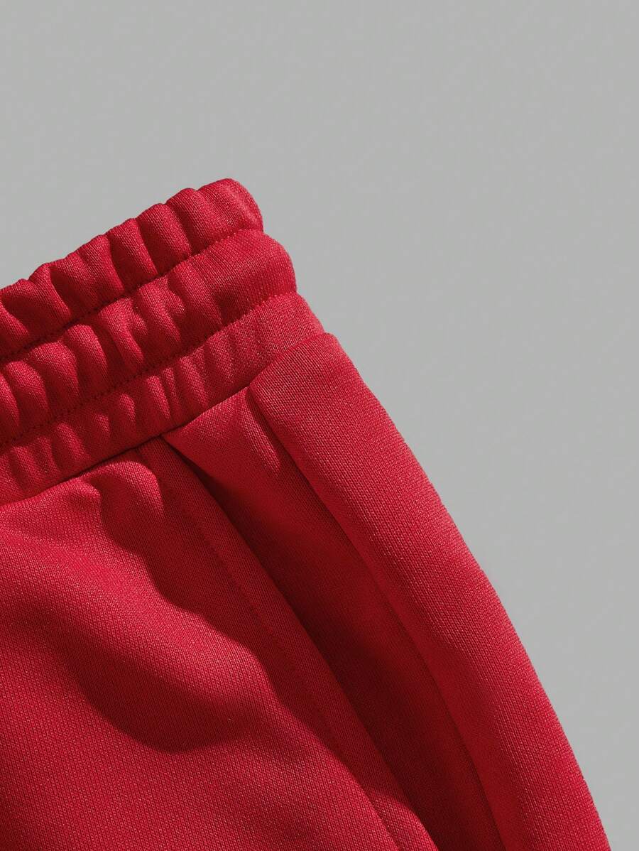 White and Red Solid Design Mens Half Sleeves Cords Cotton Material