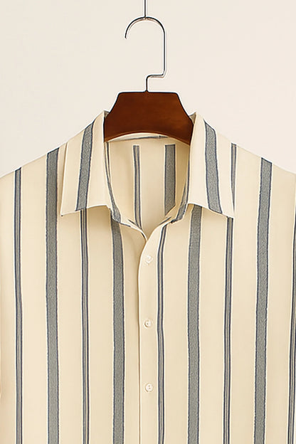 Cream Line Men's Casual Half Sleeve Shirt and Full Pant Set - XPCRDF