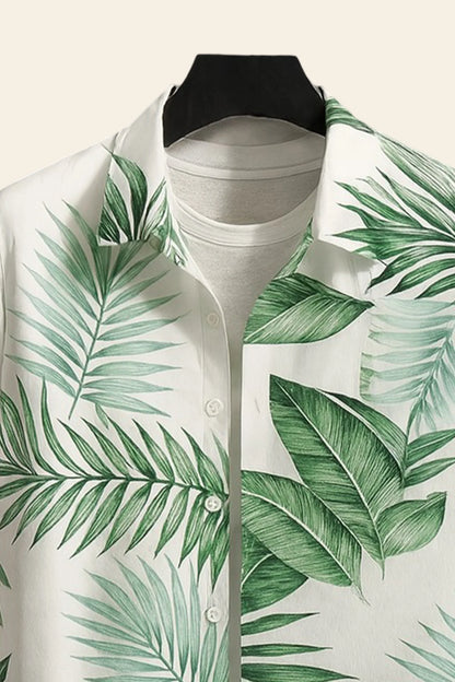 Green Leaf Men's Casual Half Sleeve Shirt and Full Pant Set - XPCRDF