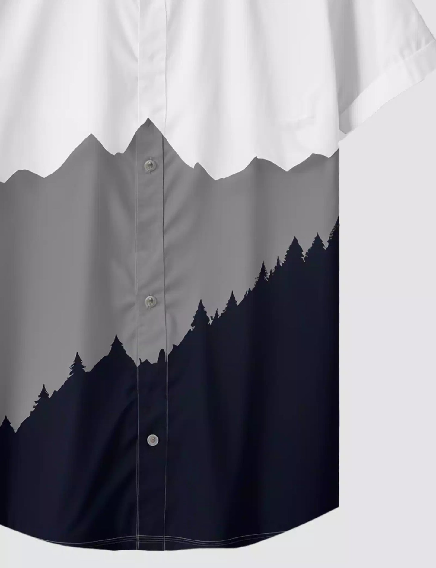 Blue Gray Mountain Printed Designer Men's Half Sleeves Printed Shirt Exclusive Super Sale