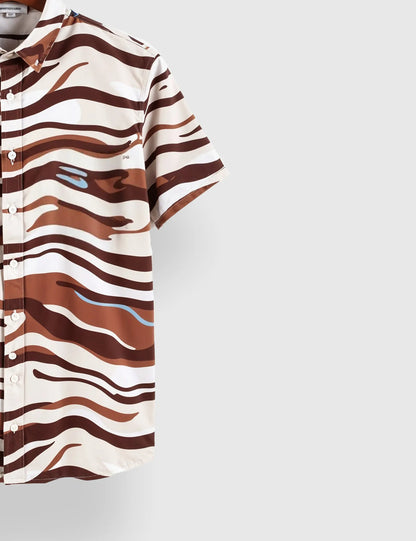 Tiger Strips Men's Half Sleeves Printed Shirt Exclusive