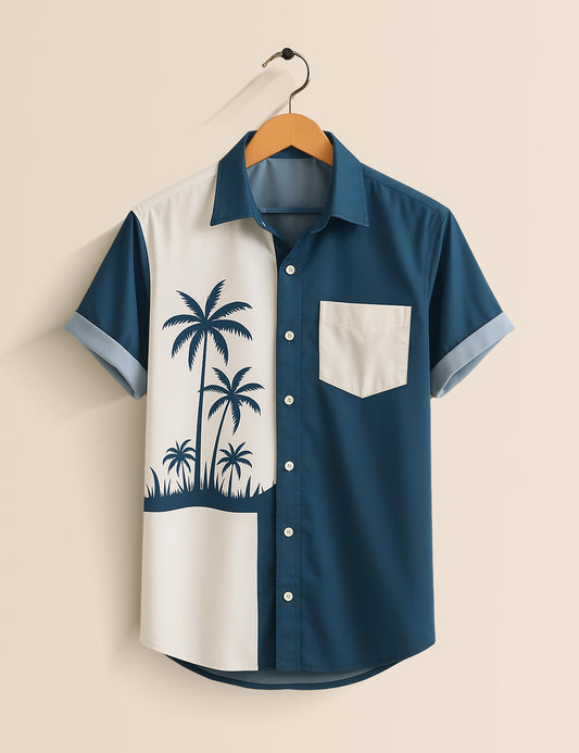 Blue Coconut Designer Men's Half Sleeves Printed Shirt Exclusive