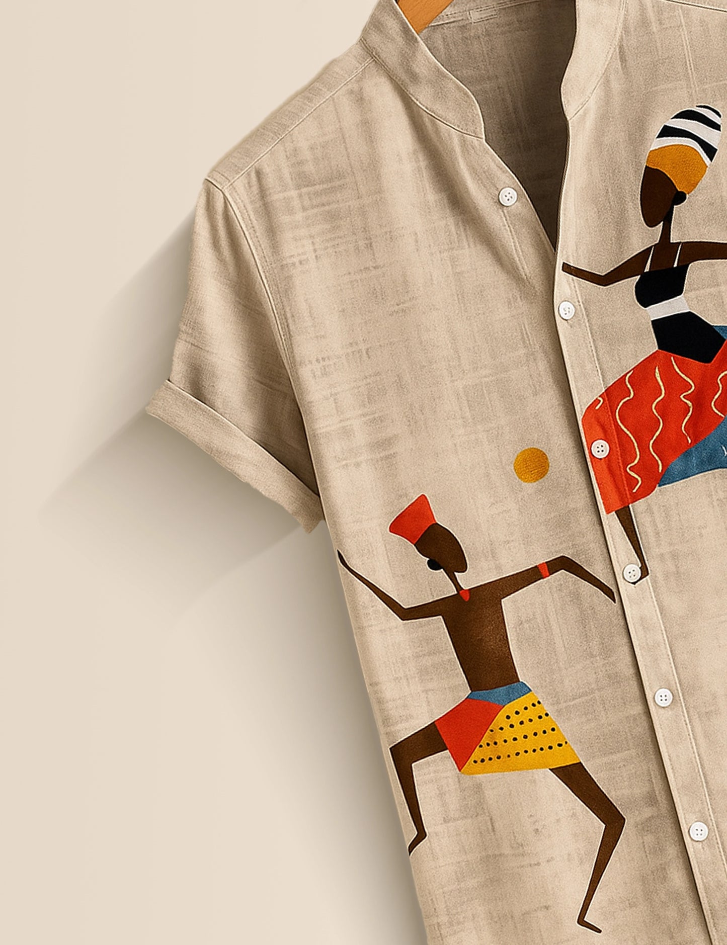 Cream Girl Dance Men's Half Sleeves Printed Shirt Exclusive