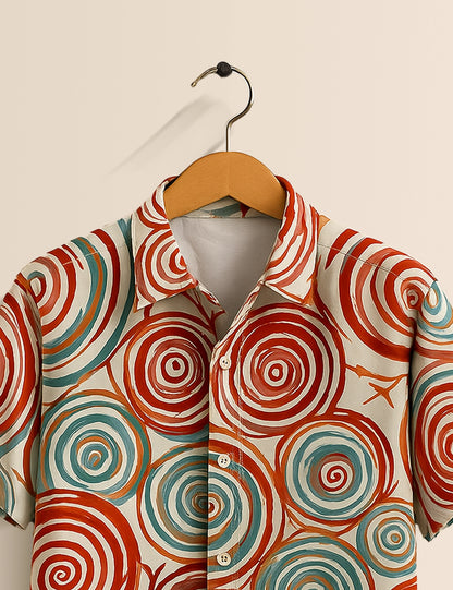 Mlti Round Mandala Men's Half Sleeves Printed Shirt Exclusive