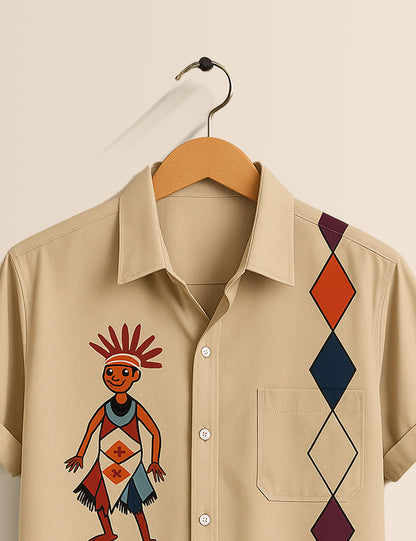 Pitch Block Dance Designer Men's Half Sleeves Printed Shirt Exclusive