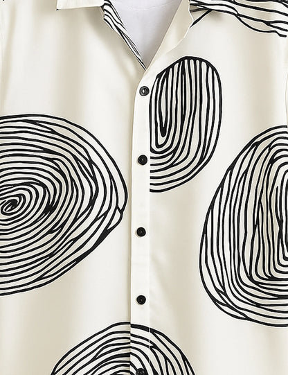 White Mandala Men's Half Sleeves Printed Shirt Exclusive