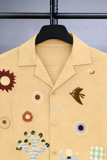 Classy Canvas Story Printed Mens Full Set Trouser and Shirt Half Sleeves - XPCRDF