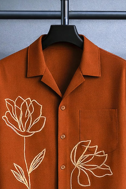 Classy Ember Flora Printed Mens Full Set Trouser and Shirt Half Sleeves - XPCRDF