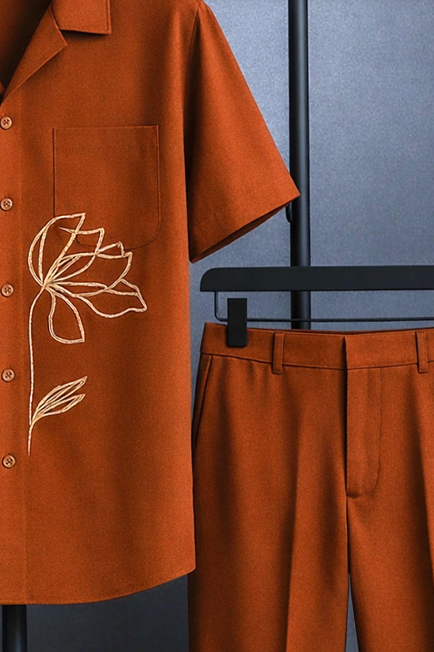 Classy Ember Flora Printed Mens Full Set Trouser and Shirt Half Sleeves - XPCRDF