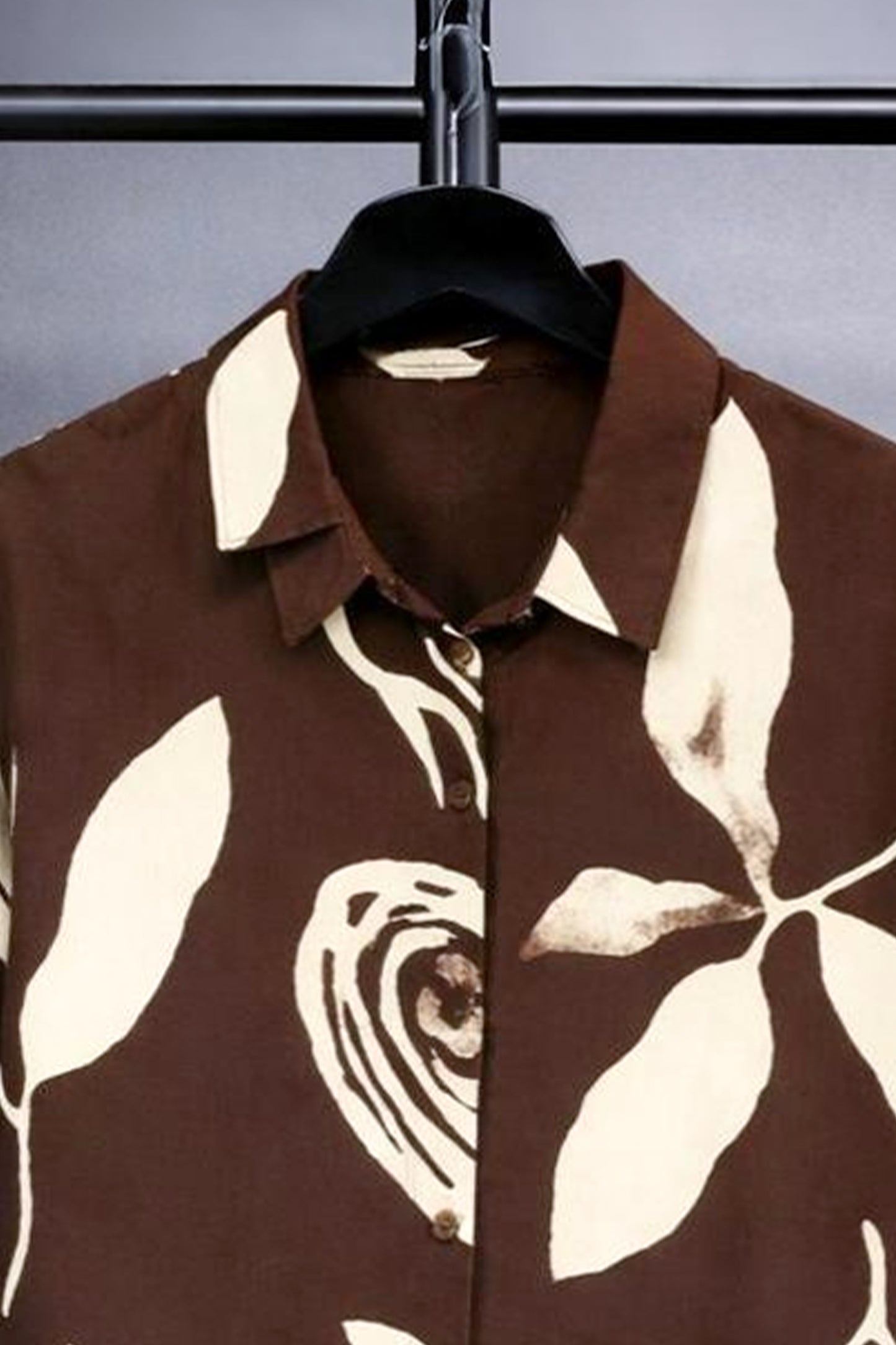 Classy Mocha Petal Printed Mens Full Set Trouser and Shirt Half Sleeves - XPCRDF