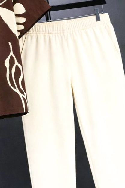 Classy Mocha Petal Printed Mens Full Set Trouser and Shirt Half Sleeves - XPCRDF