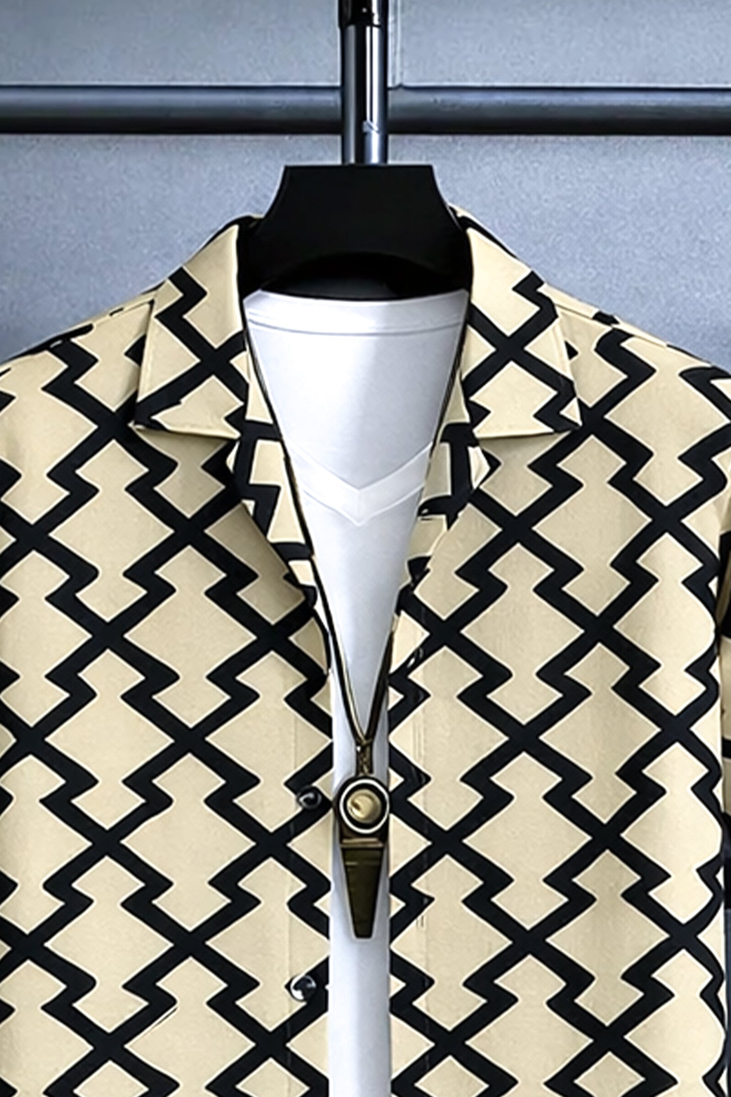 Classy Z Pattern Printed Mens Full Set Trouser and Shirt Half Sleeves - XPCRDF