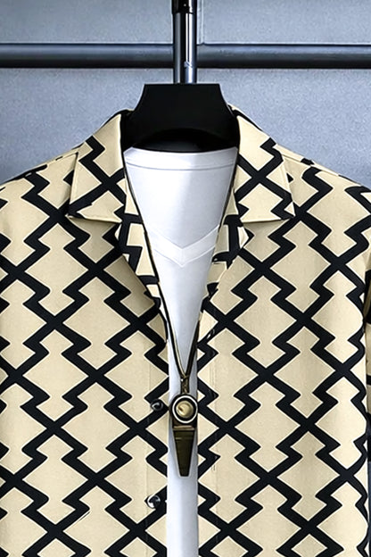 Classy Z Pattern Printed Mens Full Set Trouser and Shirt Half Sleeves - XPCRDF