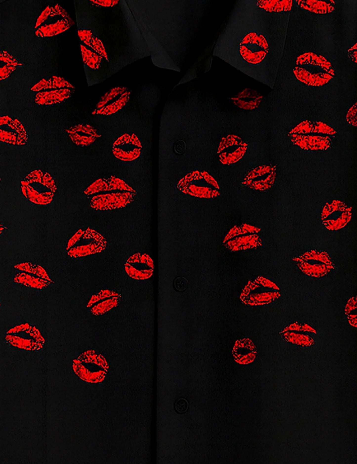 Black Lipstick Printed Essential Everyday Cotton Shirt for Men - XPST