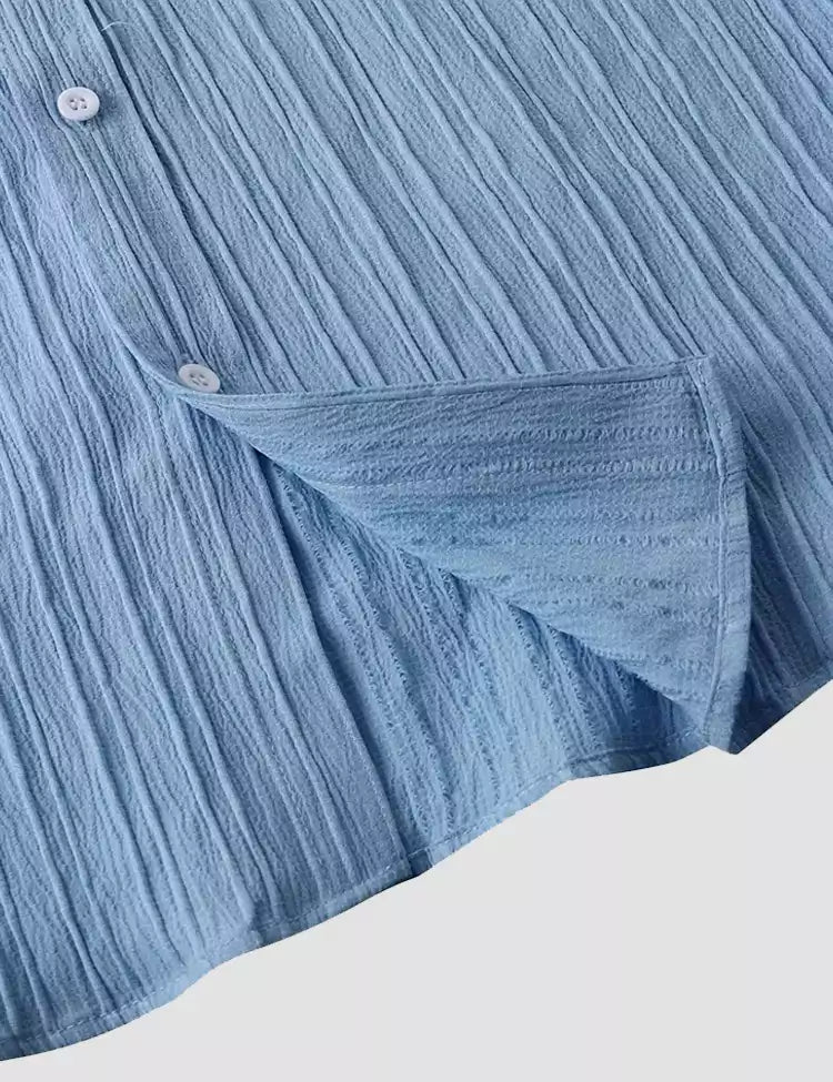 Sky Blue Color Mens Cotton Shirt and One Pocket on Left Chest Half Sleeves