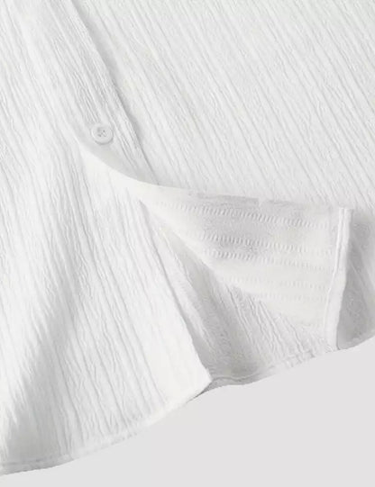 White Color Mens Cotton Shirt and One Pocket on Left Chest Half Sleeves
