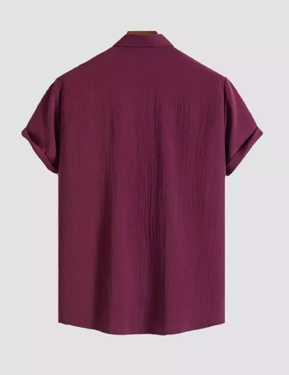 burgundy color Mens Half Sleeves Shirt Exclusive Material Best Fitting Cotton Corn