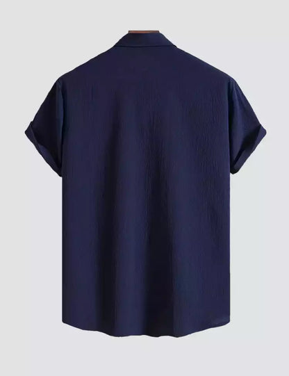 navy_blue color Mens Half Sleeves Shirt Exclusive Material Best Fitting Cotton Corn