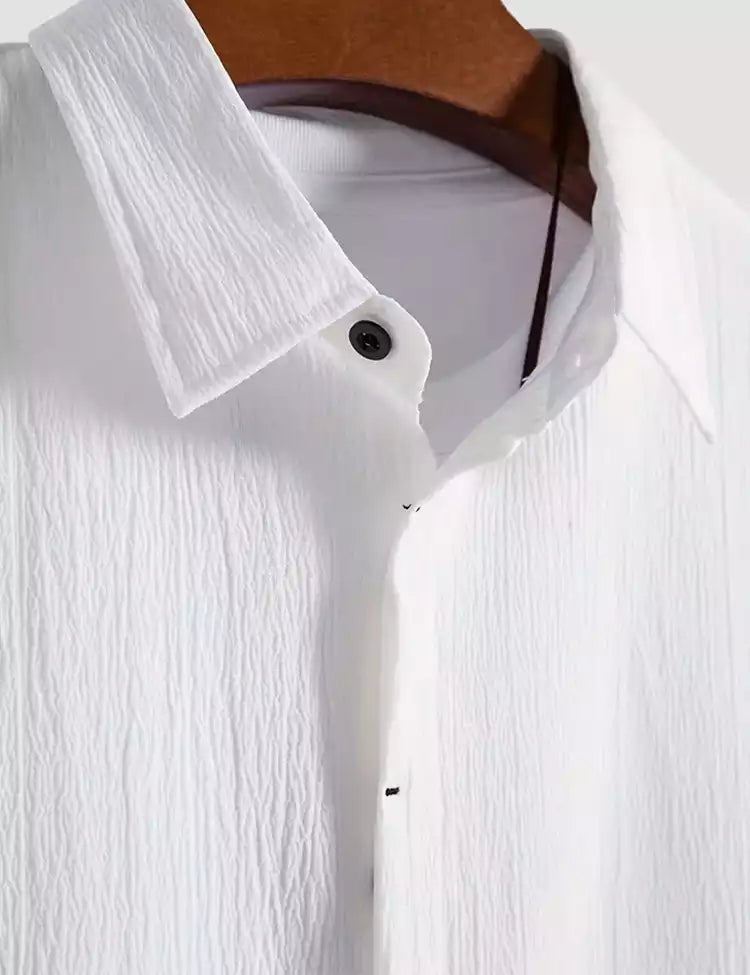 white color Mens Half Sleeves Shirt Exclusive Material Best Fitting Cotton Corn