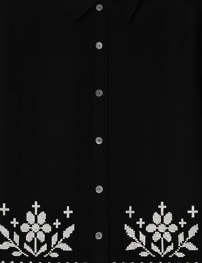 Black Color GenZ Vibe Premium Fancy Shirt – Trendy, Aesthetic & Street-Style Ready